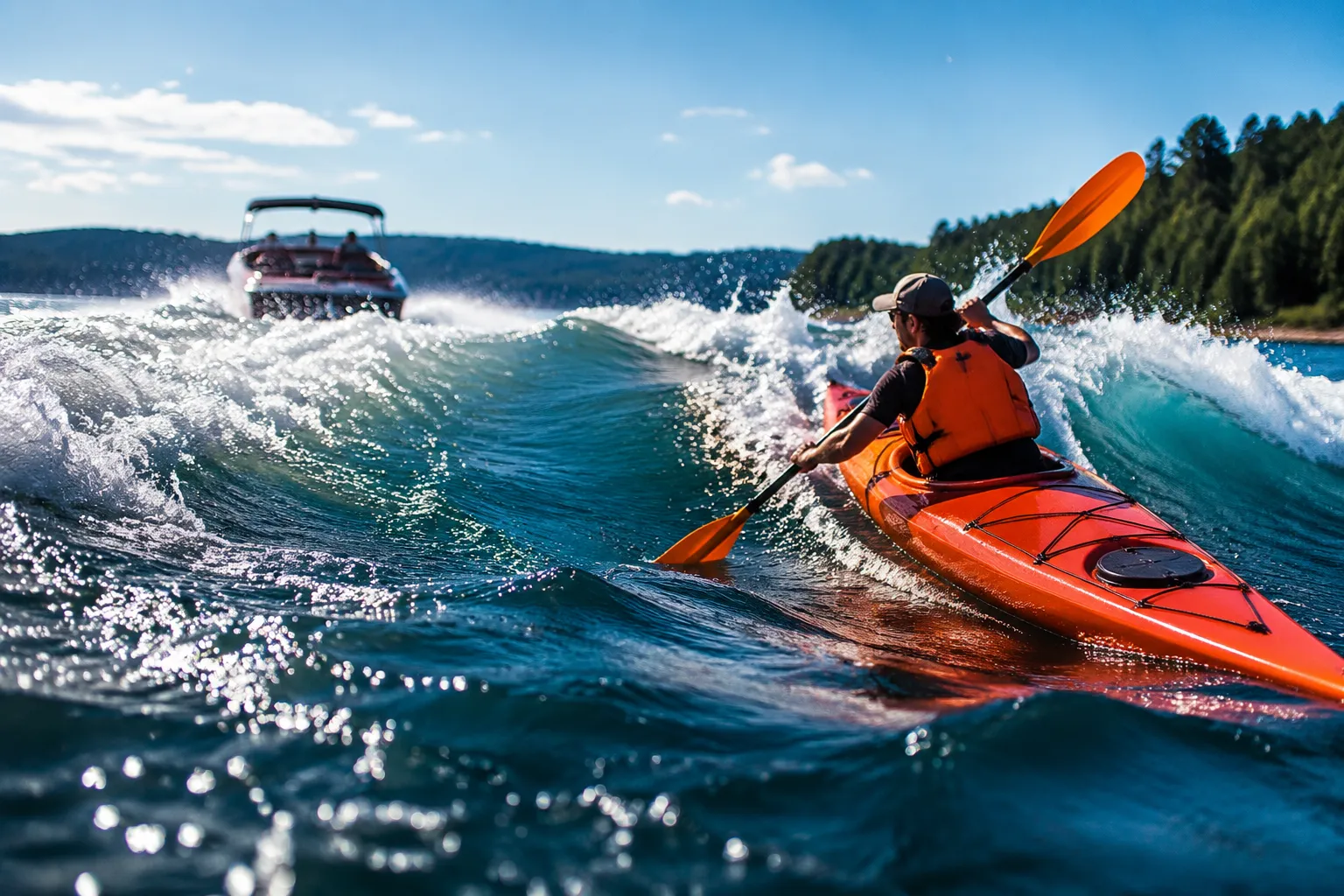 How to Handle Boat Wakes in a Kayak