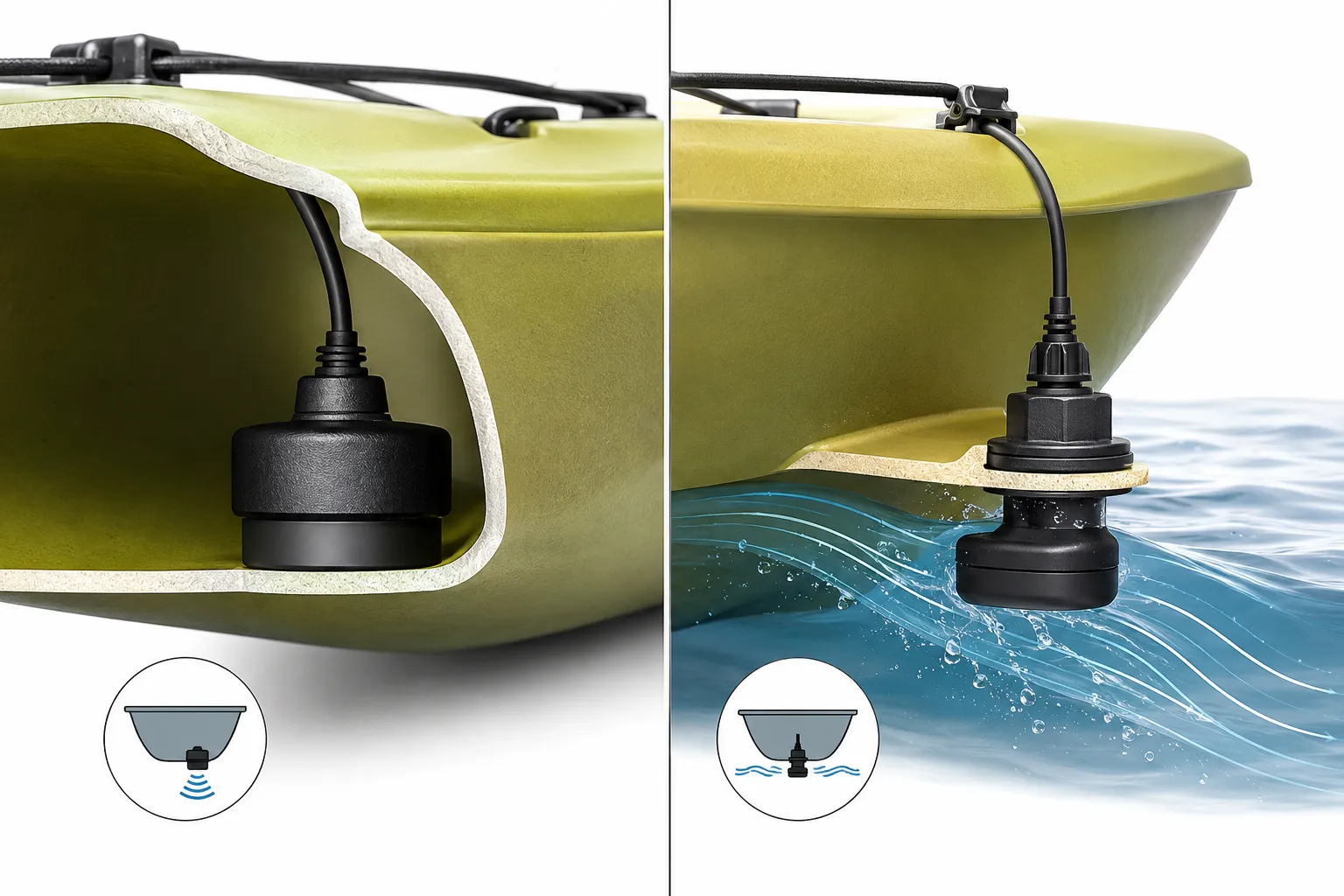 Inside Hull vs Outside Hull Transducer Mounting
