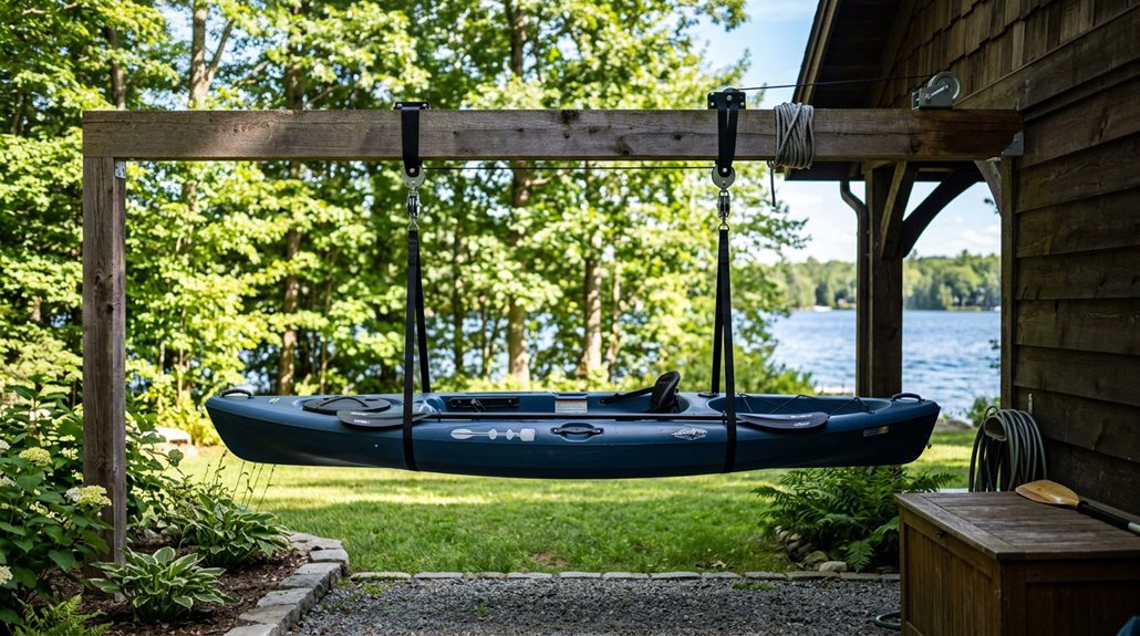 kayak hoists for easy storage